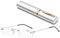 Lanomi Mini rahmenlose Lesebrille Blaulichtfilter Schmal Damen Herren Ultraleichte Rechteck Randlos Lesehilfe Klein Brille mit MetallEtui Silber 1.5