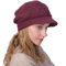 Damen Warme Gefütterte Wintermützegestrickte Schirmmütze Baseballmütze Warm Winter Beanie Hut Knitted Hat mit Weiches Dickes Fleecefutter (Rosenrot)