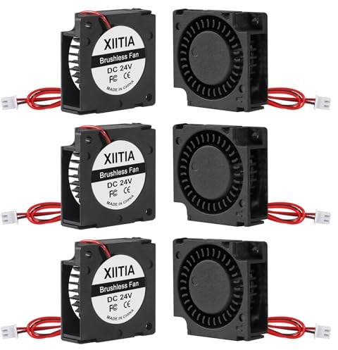 XIITIA 6pcs 3010 24V Blower Fan 30x30x10mm Sleeve Bearings Brushless DC Cooling Fan with 2 Pin Terminal for 3D Printer Parts