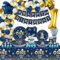 XJLANTTE 172 PCS Mr Onederful Birthday Decorations - Blue Gold Plates, Napkins, Cups, Balloons, Banner, Cake Topper and Tablecloth for Baby Shower 1st Boy Decorations, Serve 20, JY-25