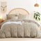 Sedefen Boho Bettwäsche 200x200 cm Khaki Getuftet Geometrisch Muster Wendebettwäsche Set Stickerei Shabby Chic Böhmen Bettbezug mit Reißverschluss und 2 Kissenbezug 80x80cm