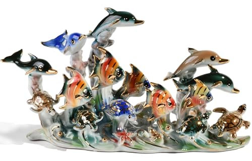 MTME Porzellan-Figuren, Familie im Meer, Gedenkbild, Skulptur, Heimdekoration (D)