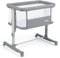 LIFEZEAL 3 in 1 Beistellbett, 5-stufig höhenverstellbares Babybett, Babywiege Stubenwagen mit Matratze, Mobiler Reisebett auf Rollen mit Tragetasch, Kinderbett für Baby ab Geburt bis 9 kg (Hellgrau)