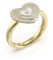 Guess Mini-Ring für Damen, Perlmutt und Kristalle, Herzform, 54 mm, Gold, Edelstahl, Zirkonia