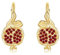 Granatapfel Ohrringe 925 Sterling Silber Gold Farbe Granatapfel Hebel Ohrringe Schmuck für Frauen Mädchen