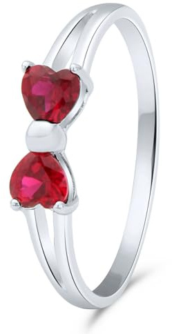 Ring Doppelherz Rot 54 (17,2 mm Ø)