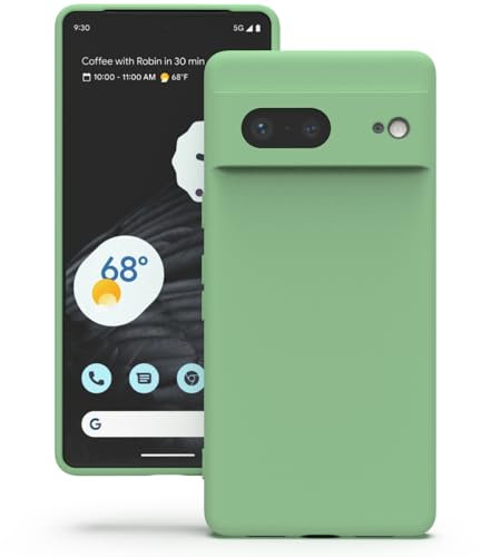 YATWIN Coque pour Google Pixel 7, Housse en Silicone Doux avec Découpes Précises pour Caméra, Design Ultra Mince, Protection 360° à Bords Surélevés - Vert Menthe