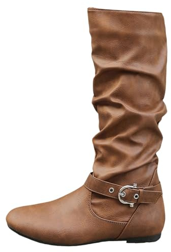 Stivaletti Bimba Stivali da Donna Alti Tronchetto Estivo Donna Stivali Donna Pelle 42 Texani Beige Stivali Donna Tacco Medio Stivaletti Estivi da Trekking Antiscivolo