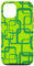 Hülle für iPhone 13 Pro Retro MCM Quadratisches Motiv Vintage Muster 9 Limettengrün