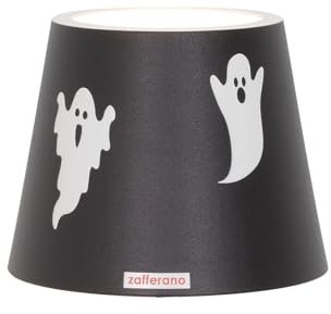 Zafferano, Poldina Cover aus Metall, Halloween Special Edition, Kompatibel mit Poldina Lampen, Italienisches Design, Ø11.4 x 8.9 cm, Farbe Schwarz - Geister