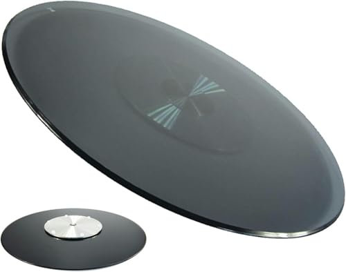 AFLEPCBRQ Grand Bandeja Giratoria De Servicio para Centro De Mesa De Comedor, Lazy Susan De Vidrio Templado, Plato Giratorio De Cristal, Gris, 12mm De Grosor, Plato para Servir Mesa Redonda
