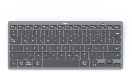 Hama Mini clavier Bluetooth Travel 400 pour tablette, clavier sans fil, clavier QWERTZ DE, noir