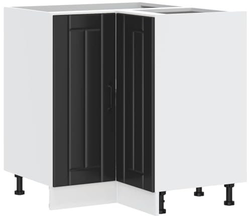 vidaXL Mueble bajo esquinero de Cocina Lucca Madera ingeniería Negra