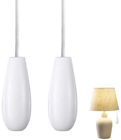 REBUCINA 2PCS Bathroom Light Pull Cord Pull Cord Handle with 150cm Light Pull Cord Extension Ideal for Ceiling Fans Chandeliers And Electric Fans Safe Light Pull Handle Enhance Your Bathroom Décor