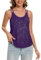 MINTLIMIT Damen Pailletten Glitzer Tunika Ärmellos Tank Top Oversize Läsiges Rundhals Oberteil (Purple XXL)