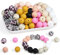 Sahoottie 15mm Silikonperlen zum Auffädeln Mehrfarbig Leopard Perlen leo armband perlen für Armbänder Selber Machen Schlüsselanhänger Stifte Armband DIY Bastelperlen 10 Farben Etwa 70 Stück