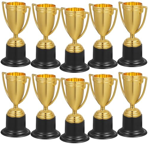 24 Pcs Pokale Kindergeburtstag GroßE Goldene Pokal GroßPackung Kindergeburtstag Kinder Mini Gold Trophäe Gsiegerpokal Zappeln Spielzeug Henkelpokal Mitgebsel Goldmedaille Mitgebsel