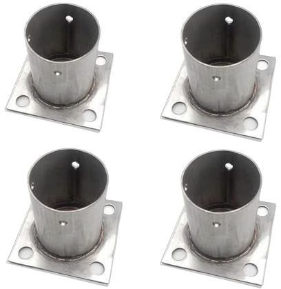 CMYUN 1/2/4pcs Round Post Base Brackets, Heavy Duty Post Shoe for Railing Guardrail, Pergola Fence Mailbox Post Support Guard Repair Kit, 1 2 3 4 5 6 8 In(4 pcs,Dia - 150mm(5.91in))