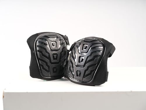 MDKEN Gel Knee Pads for Work - Heavy Duty Knee Protection for Construction, Gardening and Flooring – Adjustable, Non-Slip with Foam Paddiing & Breathable Mesh (Black)