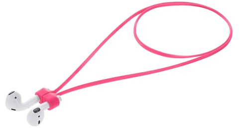 kwmobile Cinta Compatible con Apple Airpods 1/2 / 3/4 / Pro 1 / Airpods Pro 2 - Correa con Soporte magnético para Auriculares - Rosado Suave