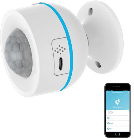 Intelligenter PIR-Bewegungsmelder: Matter Thread Bewegungsmelder, kabelloser Zigbee-Infrarotmelder für Heimsicherheit, benötigt Matter Hub, kompatibel mit Apple Home, Alexa und Google Home