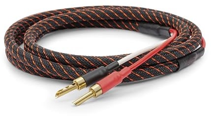 Dynavox Perfect Sound Flex Lautsprecherkabel, konfektioniert, extrem flexibel, HiFi Kabel mit vergoldeten Bananenhohlsteckern, verlustfreie Signalübertragung, hochreines OFC-Kupfer, Paar, Länge 2m