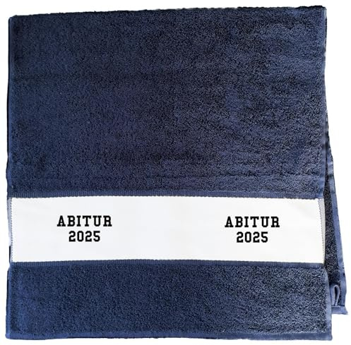 Huuraa Handtuch Abitur 2025 ABI 50x100cm French Navy Baumwolle Handtuch Geschenkidee