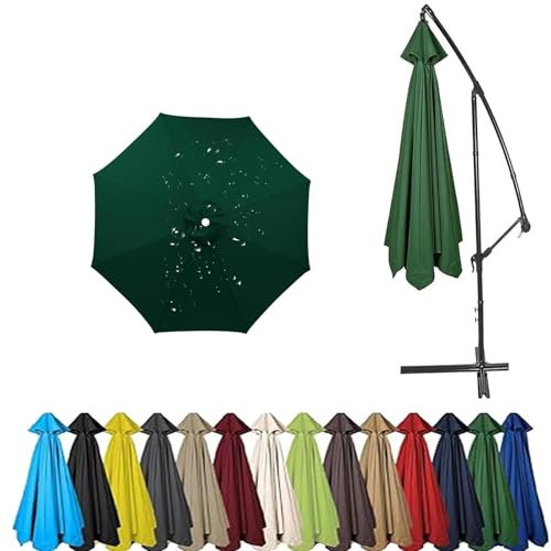 BLGVGKLPNT Auvent De Remplacement pour Parasol Toile parasol 8 baleines 3.5m - 4.0m déporté Remplacement Auvent Housse de Rechange,Pour Cour,Jardin,Plage, Protection UV 50+ (Green,8ribs:3.5m/11.5ft)