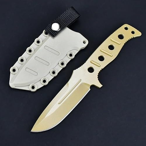 Feststehendes Outdoormesser mit Paracord-Griff, 23CM 7Cr17Mov Stahl, Mit Scheide für Camping, Jagd, Bushcraft (Grün)