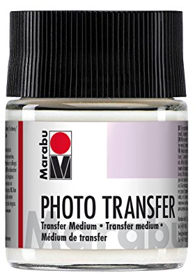 Marabu 11410005852 - Transparentes Photo Transfer Medium, 50 ml im Glas, auf Wasserbasis, zum Übertragen von Laser-Papierausdrucken auf Holz, Keilrahmen, Glas, Keramik, Metall, Pappmaché und Kerzen
