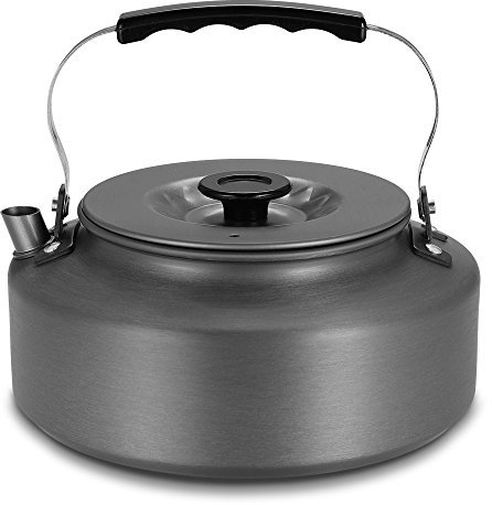 Docooler Camping Kettle - 1.6L Portable Ultra-Light Outdoor Hiking Camping Picnic Water Kettle, Teapot, Coffee Pot - Compact, Quick-Heat & Anti-scalding