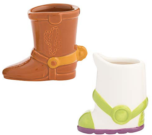Disney Toy Story 4 Woody & Buzz Boots Mini-Trinkgeschirr, Keramik, 2 Stück
