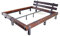 CHYRKA® Massivholzbett Balkenbett Bett Doppelbett Massivholz LEMBERG Loft Vintage Industrie Design Handmade Holz Metall (Natur, 200 x 220 cm)