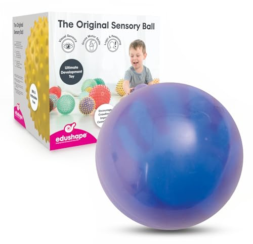 'Edushape Texture-iffic Sensory Ball for Baby - 7'' Baby Ball That Helps Enhance Gross Motor Skills for Kids - Toddler Ball with 8 Sections of Different Tactile Patterns'