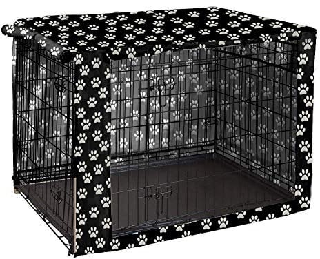 Dog Crate Cover Durable Polyester Pet Kennel Cover Universal Fit for Wire Dog Crate - Fits Most 42 inch Dog Crates - Cover only-Black-42