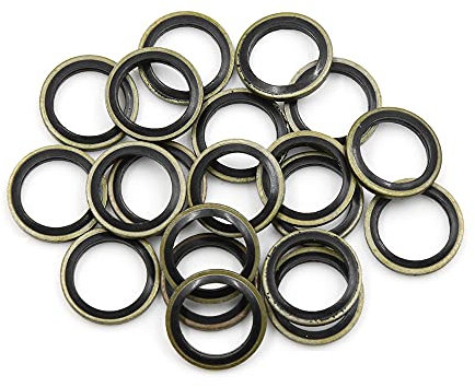 sourcing map Unterlegscheiben 20stk. Motoröl Dichtringe Dichtungen 14mm ID. 20mm AD. für Auto