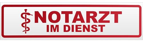 Kiwistar Magnetschild Notarzt im Dienst - 30cm Rot - reflektierend - magnetisch für Auto PKW Kfz - wiederverwendbares Hinweisschild aus Magnetfolie - für Fahrzeug, Truck