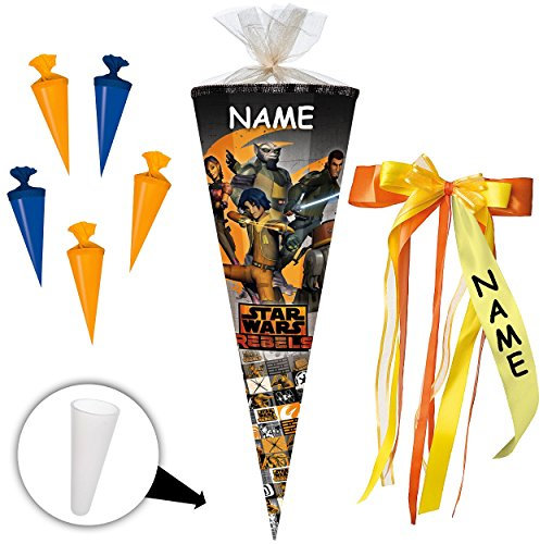 alles-meine.de GmbH stabile Spitze - aus Kunststoff - verschiedenes Zubehör frei wählbar - passend für Set Schultüte + 5 kleine Zuckertüten - Star War - Rebels/Clone Wars ..