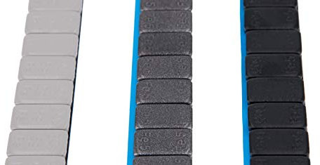 Levando 7X Auswuchtgewichte SCHWARZ & GRAU 420g Klebegewichte Stahlgewichte Kleberiegel 60g mit ABRISSKANTE verzinkt & kunststoffbeschichtet 3 Farben BGS, Farbe: Hellgrau-BGS