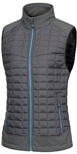 Little Donkey Andy Leichte Puffer Weste Damen Warme Ärmellose Outdoorjacke Wandern Reisen Laufen, Gray L