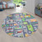 Paco Home Teppich Kinderzimmer Kinderteppich Spielteppich Straßenteppich rutschfest Mädchen Jungs, Grösse:160 cm Rund, Farbe:Grau 3