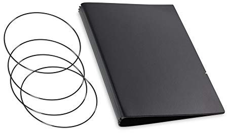 A5, revolutionäres, nachhaltiges X17-Konzept für Notizbuch Personal Organizer und Terminplaner/Hülle für 3 Hefte! Recyceltes Leder, schwarz, Made in Germany,17 Jahre Garantie*