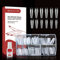 Clear Long Coffin False Nail Tips, BOLASEN 500Pcs Full Cover Ballerina False Nails and Glue, Fake Nails Artificial Fingernails Tip, Clear Acrylic Nail Tips, for Nail Salon & Home DIY, 10 Sizes