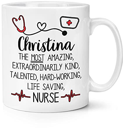 Personalised Name Amazing Life Saving Nurse 10oz Mug Cup