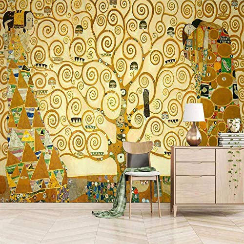 JXMFYY Papier Peint Mural 200x150cm Arbre De Vie D'Or Geant Mural Enfant Chambre Garcon Fille Ado Décoration De La Maison Intissé Photo Poster Peinture Murale