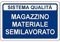 CARTELLO SEGNALETICO - Magazzino Materie semilavorato - Con Adesivo in Vinile e Pannello in Forex (Pannello 5mm Stampato)