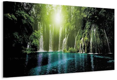 murando - Akustikbild Bäume Wald See, Schallschutz, Wohnzimmer, Büro | Verbessert Raumakustik, reduziert Hall, ideal fürs Büro oder Wohnzimmer, hochwertige Verarbeitung, schnelle Montage, stilvoll