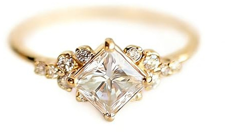 WDIYIEETN Vintage Ring Gold Verlobungsring Diamant Ehering 14 Karat Gold Milgrain Band für Frauen Mädchen, 10, Gold, Diamant