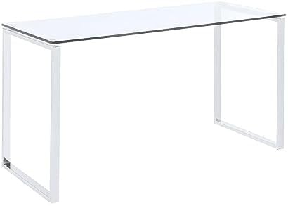Vente-unique-Escritorio Freya - Cristal Templado y Metal Cromado