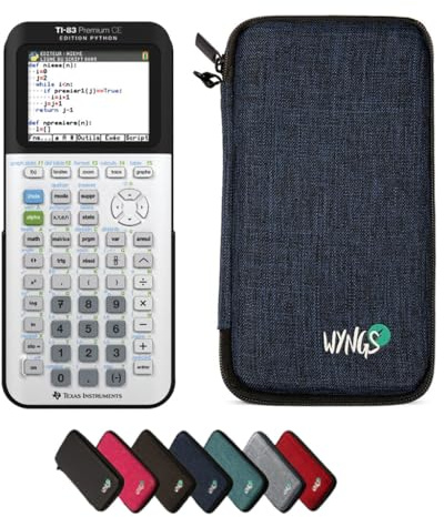 TI-83 Premium CE Edition Python inkl. WYNGS Schutztasche Blau - Grafikrechner - Basic Set